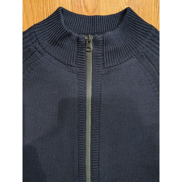 Aether Riley Full-Zip Sweater Dark Navy Blue Zipper Pockets Sz 2 Merino Wool - Picture 4 of 12